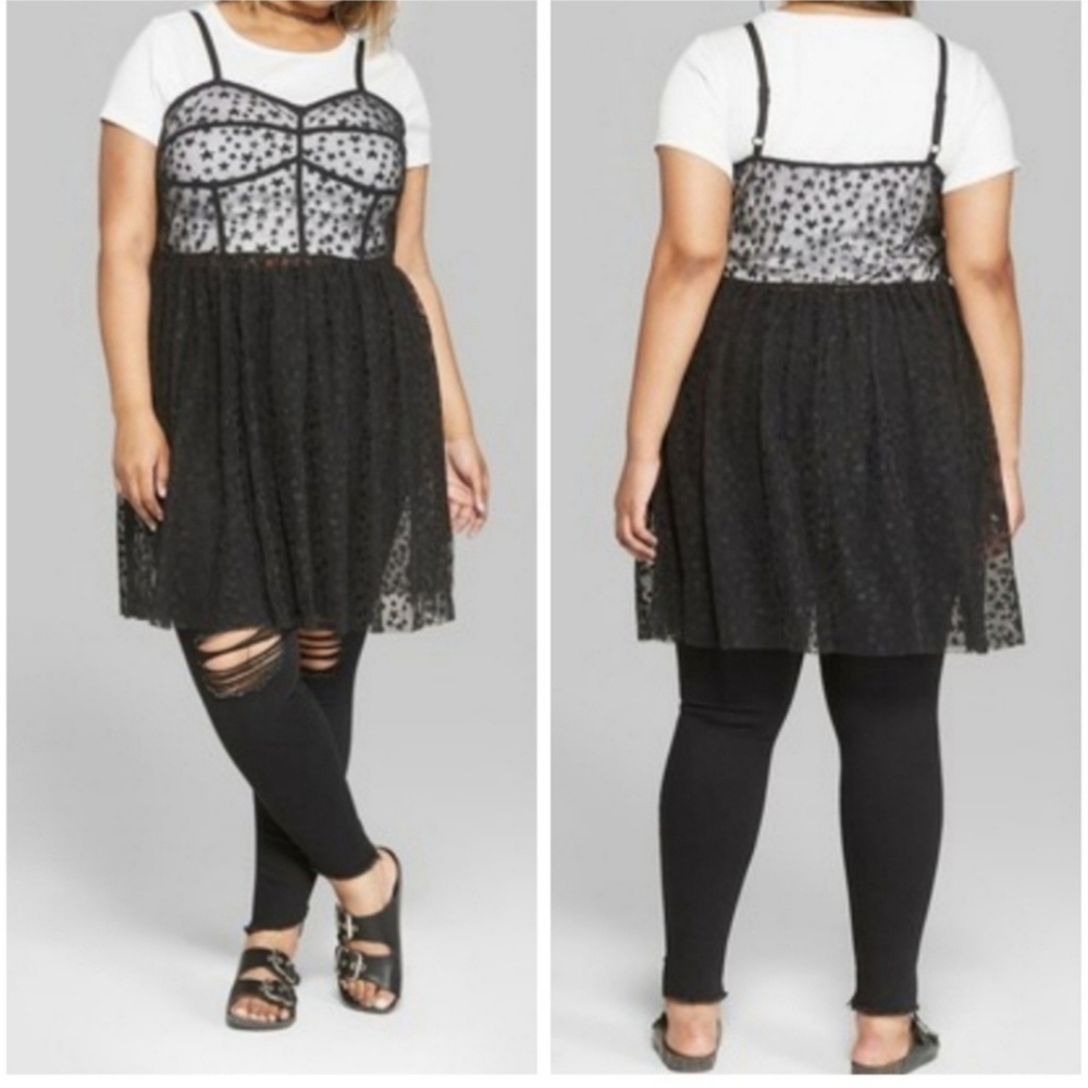 Mesh star print overpiece
